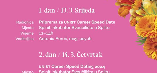  UNIST Career Speed Dating 2024 održava se 13. i 14. ožujka; prijave u tijeku!